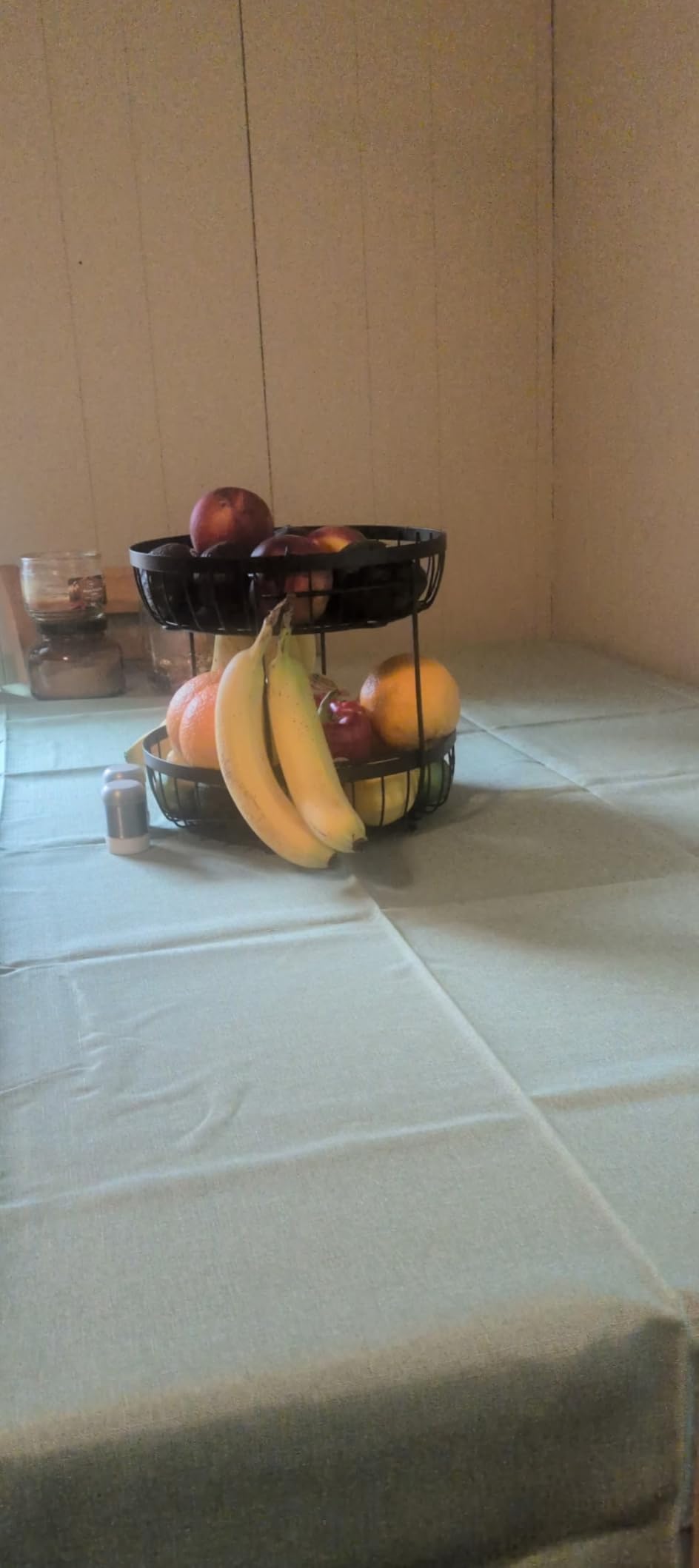 Sevenblue 2 Tier Large Fruit Bowl for Kitchen Counter with 2 Banana Hangers customer photo 2