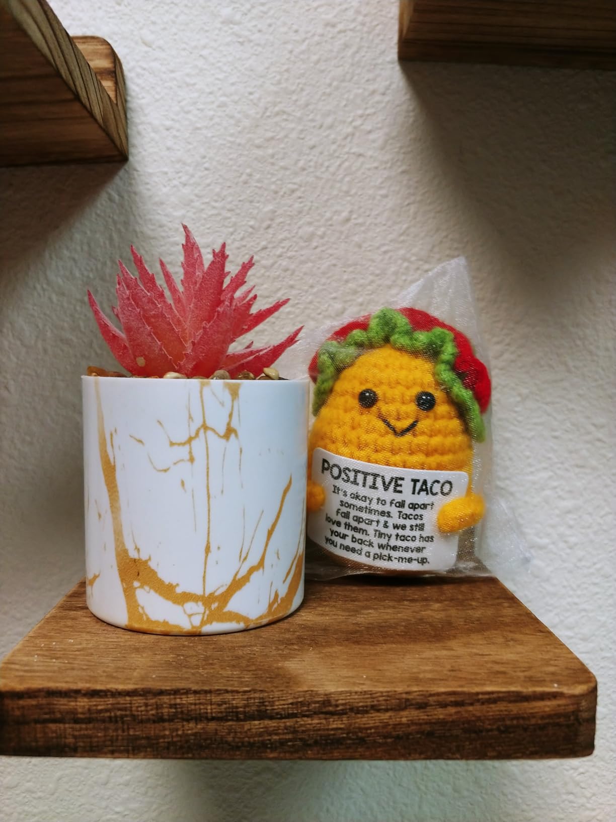 Positive Crochet Taco Christmas Birthday Gifts for Women Men Self Care Card Teacher Back to School Fall Decoration for Home Adult Kids Son Mom Dad Daughter Sister Friend Coworkers Inspirational Gift customer photo 1