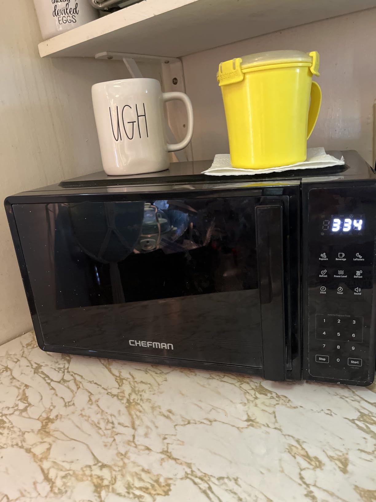 Chefman Countertop Microwave Oven 0.7 Cu. Ft., 700 Watts with 10 Power Levels, 6 Cooking Presets with One-Touch Express Cook, Eco Mode, Child Safety Lock, & Mute Button - Black customer photo 2