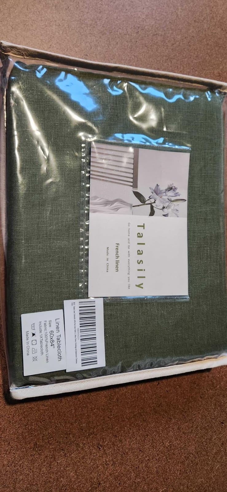 Talasily 100% Linen Tablecloth Rectangle 60x84 Stone Washed Dining Cover customer photo 2
