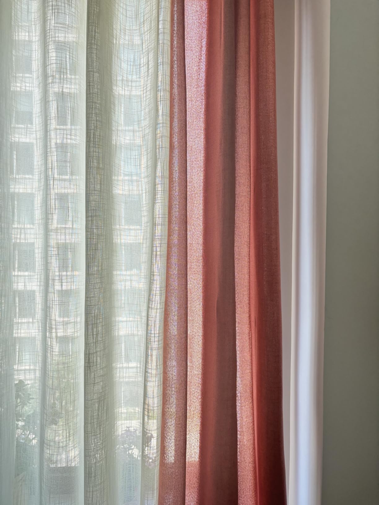 YoungsTex Linen Kitchen Window Curtains 40 Inch Length 2 Panels customer photo 2