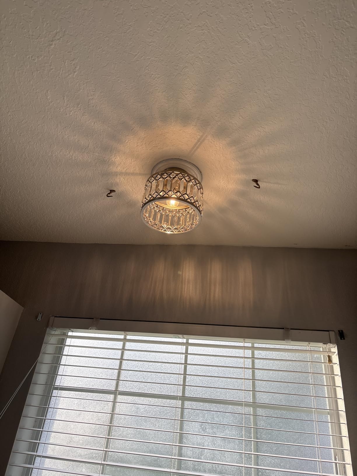 Rpzloila Crystal Ceiling Light Fixture, Modern Flush Mount Ceiling Light, Black Crystal Chandelier for Kitchen Bedroom Bathroom Entryway Hallway customer photo 1