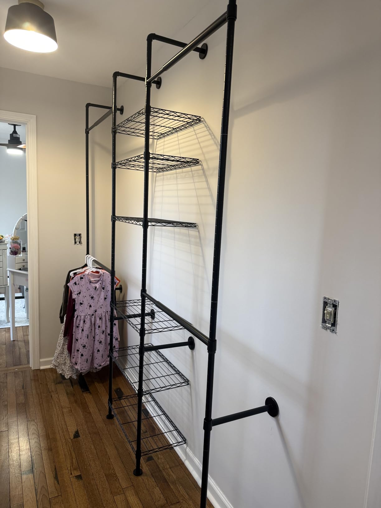 ONBRILL H3 Expandable Wall Mounted Closet System, Heavy Duty Clothing Rack customer photo 2