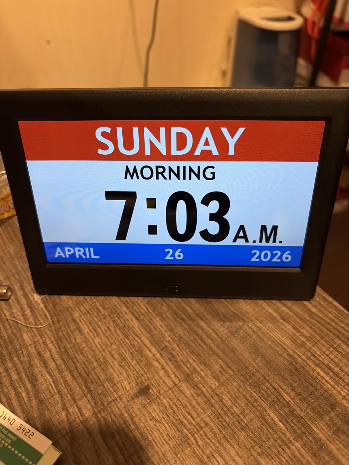 7'' Dementia Clocks for Seniors, Large Display Digital Clock with Date Time | Easy to Read and Setup, Alarm Clocks for Bedrooms, 10 Reminders & 6 Alarms, Auto DST, Alzheimer Elderly Seniors Gifts, Black customer photo 2