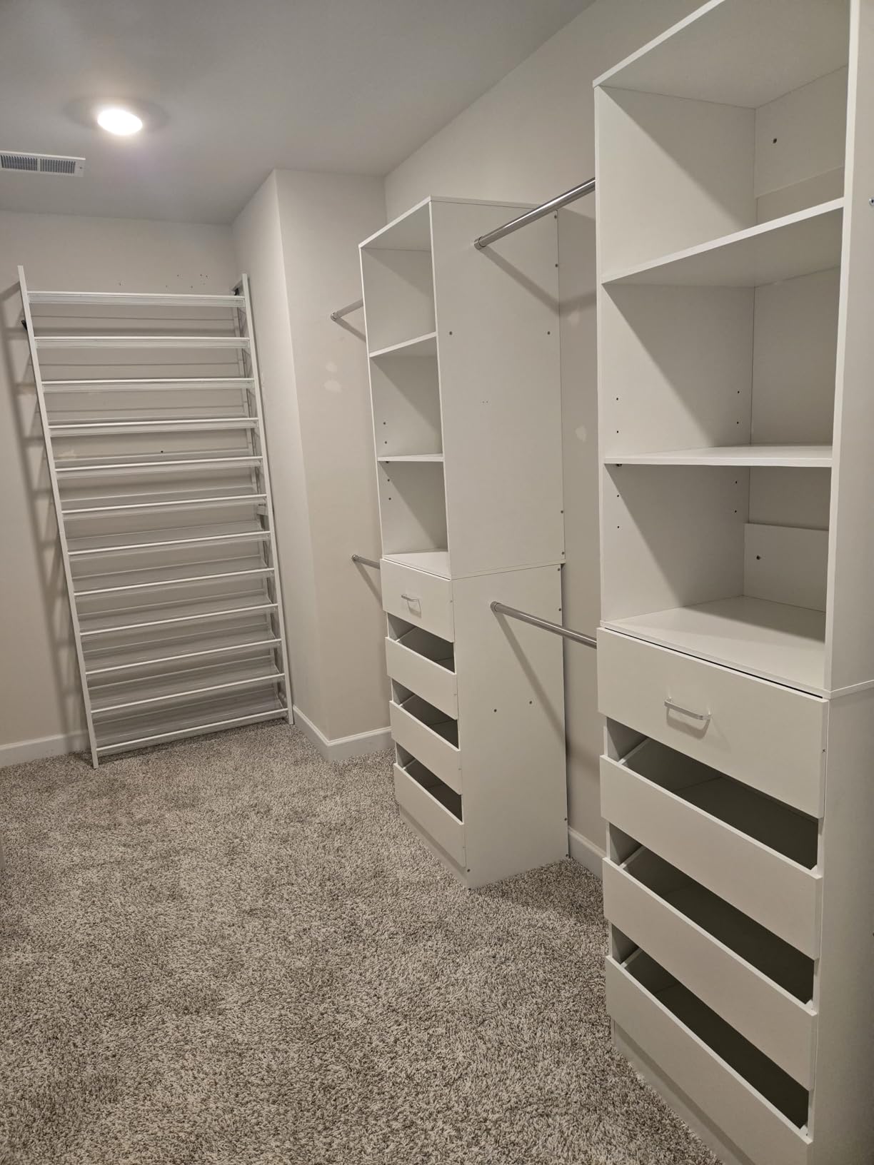 Aheaplus Closet System, 6-15Ft Closet Organizer with 8 Wooden Drawers,White customer photo 2