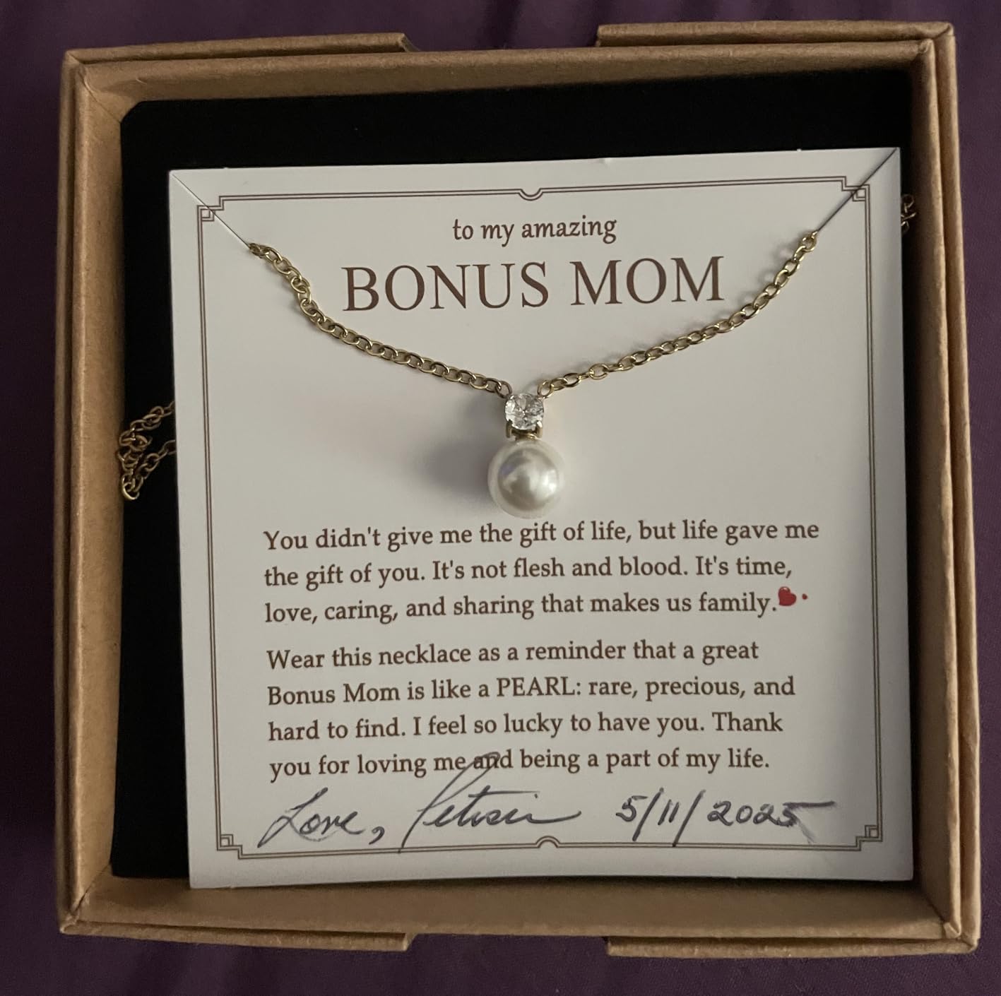 PEALICIOUS Single Pearl Necklace as Birthday Wedding Gift for Bonus Mom MIL customer photo 2