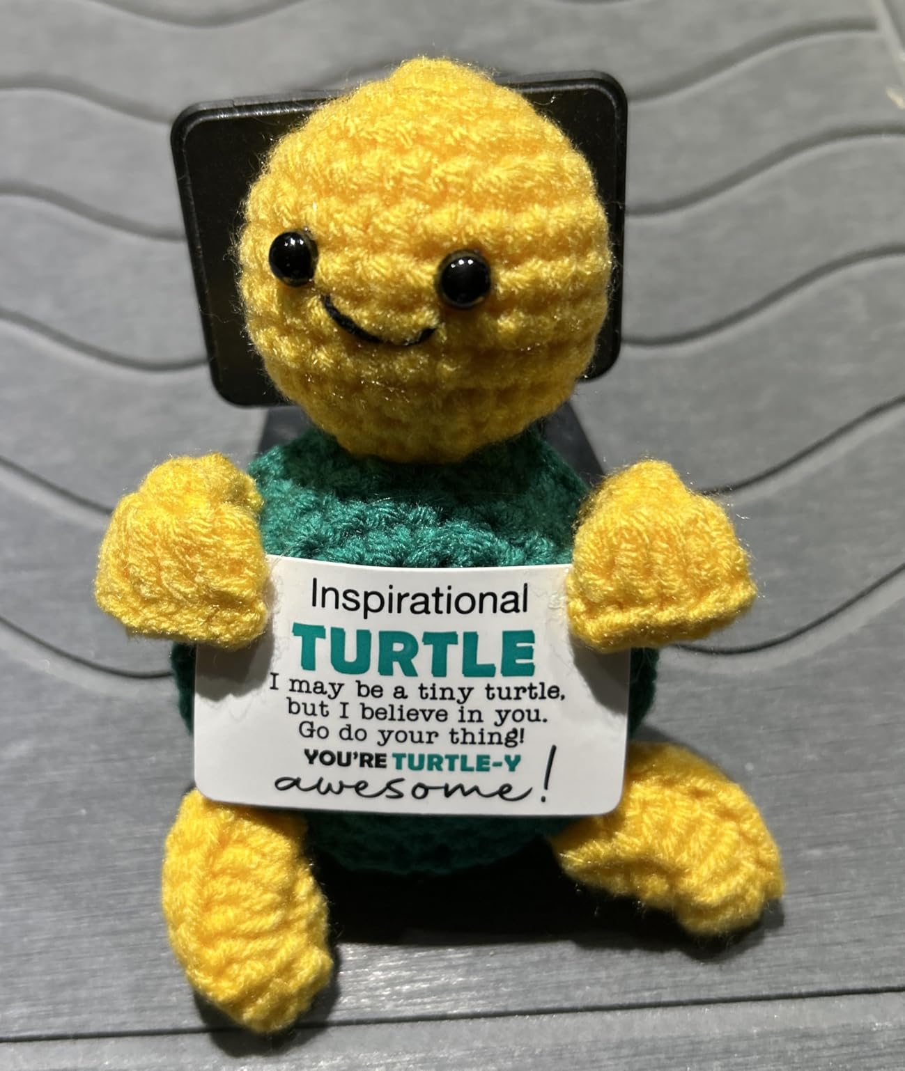 Funny Christmas Turtle Bonus Dad Stepdad Gifts from Daughter Son, Fathers Day Birthday Gifts for Bonus Step Dad, I Love You Present, Cute Small Handmade Emotional Positive Support Crochet Desk Decor customer photo 2