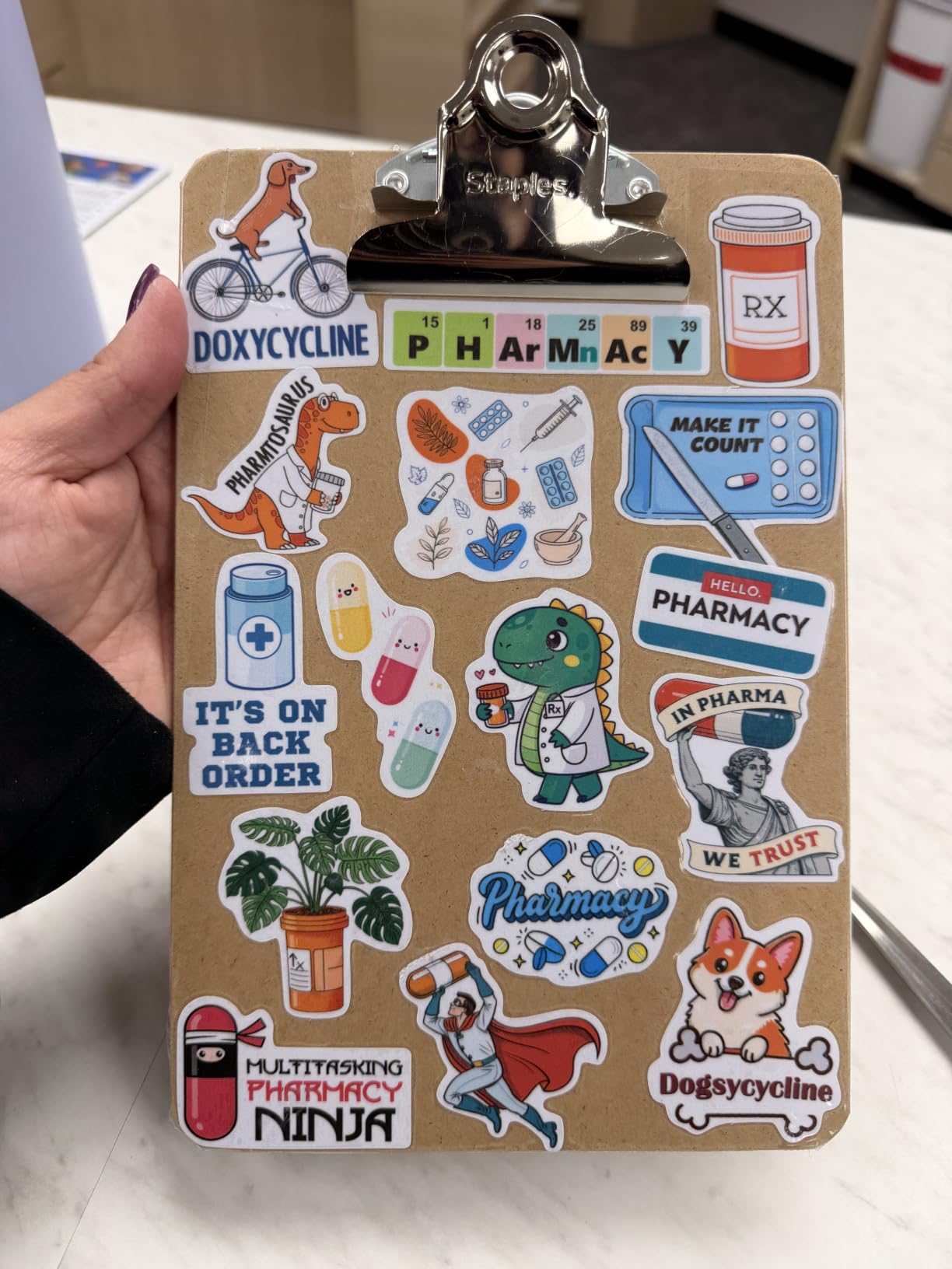 100Pcs Pharmacist Stickers Funny, Pharmacy Technician Stickers for Water Bottle, Laptop - Pharmacist Gifts, Pharmacy Stickers - Gift for Women & Men customer photo 1