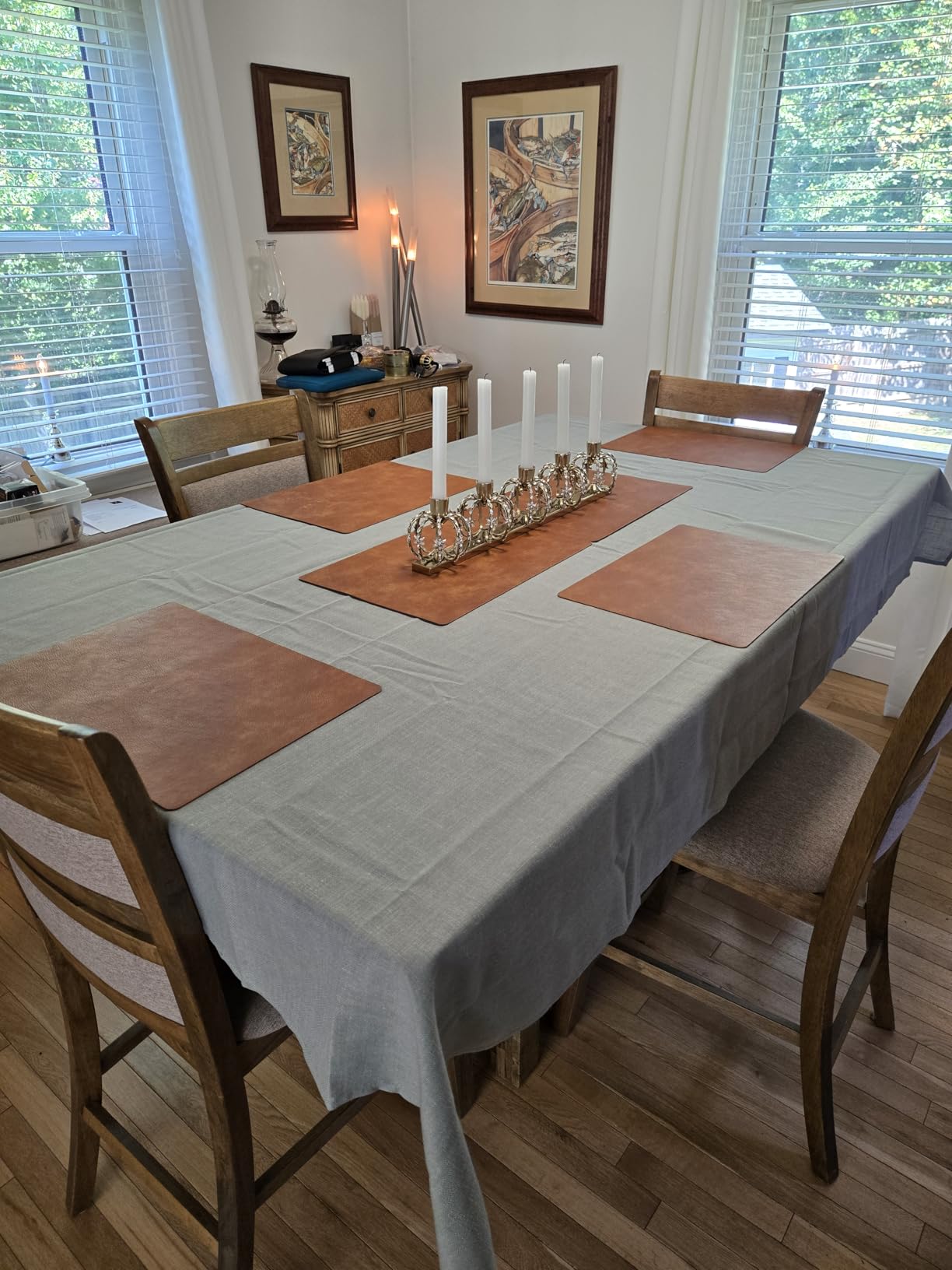 H.VERSAILTEX Linen Table Cloths Rectangle 60 x 120 Inch Premium Tablecloth Spill-Proof Waterproof Table Cover for Dining Buffet Feature Extra Soft and Thick Fabric Wrinkle Free, Natural customer photo 1