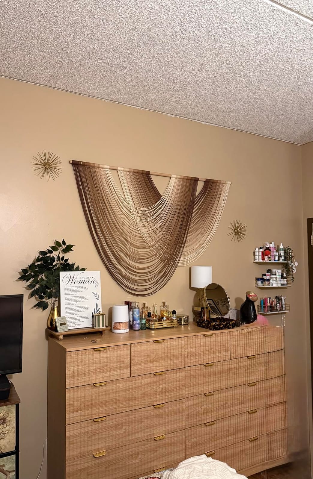 Macrame Wall Hanging Dip Dyed Large Boho Brown Fiber Wall Art 57