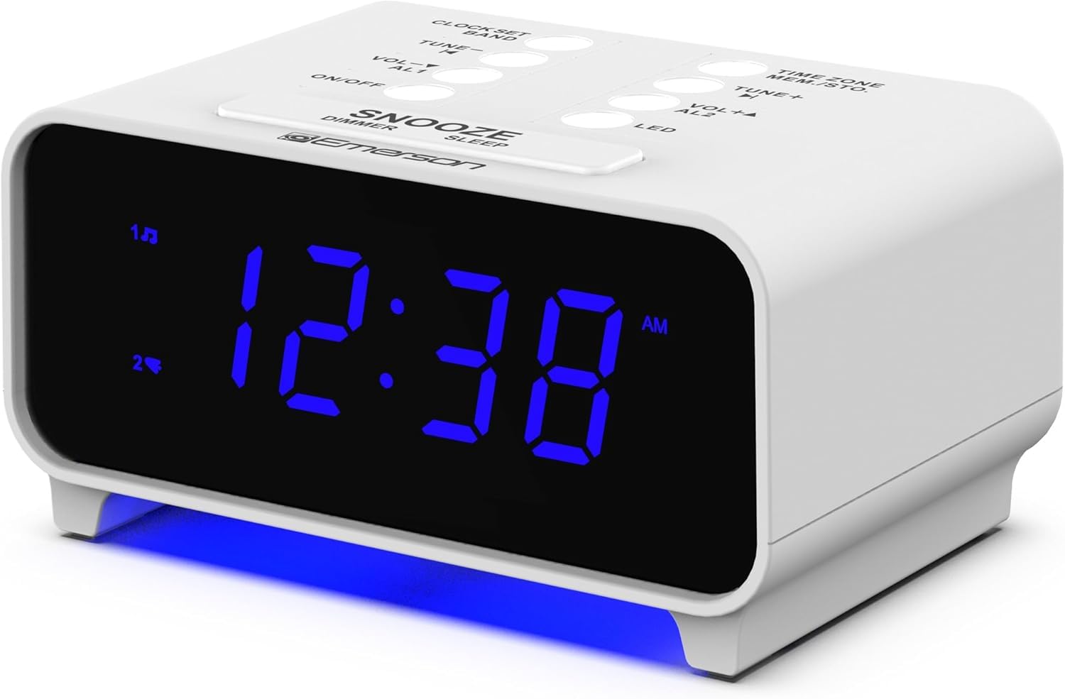 Emerson SmartSet Dual Alarm Clock Radio with PLL AM/FM, Auto Time Setting, Sleep Timer, Snooze, 20 Presets, Easy-to-Read 0.9-inch Blue Dimmable LED Display, CKS1500 customer photo 1