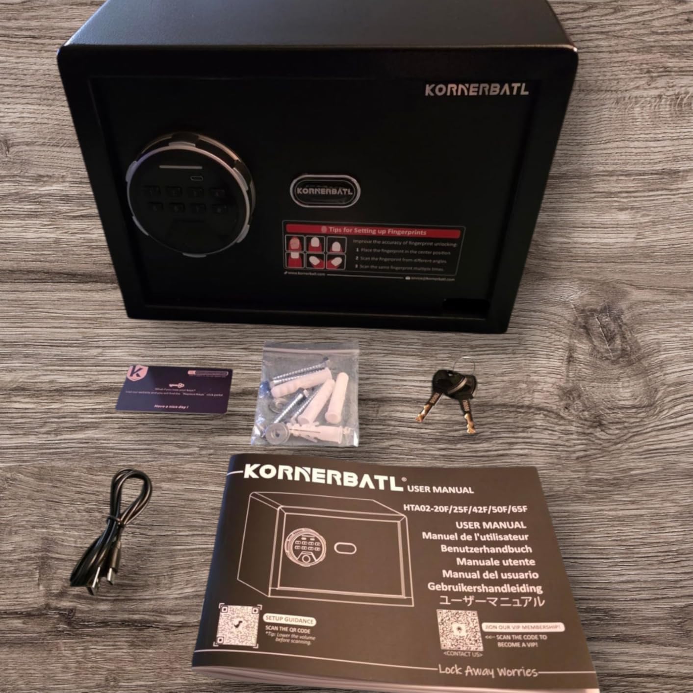 KornerBatl 30 lb Biometric Gun Safe, 4 Handgun Storage with Rack customer photo 2