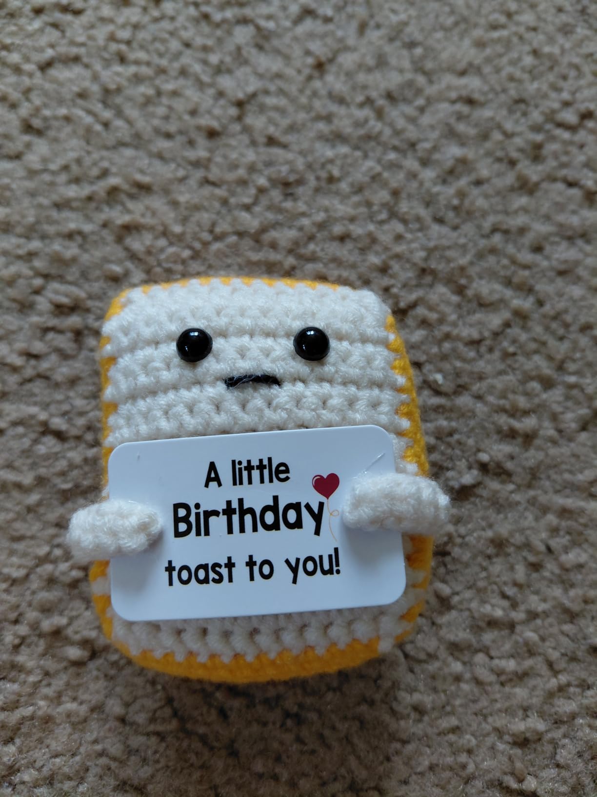 A little Birthday Toast to you - Funny Happy Birthday Gifts for Women, Men, Mom, Dad, Sister, Best Friend - Unique Birthday Decorations Crochet Toast Gift Card for Her Him Coworker Gifts Ideas customer photo 2