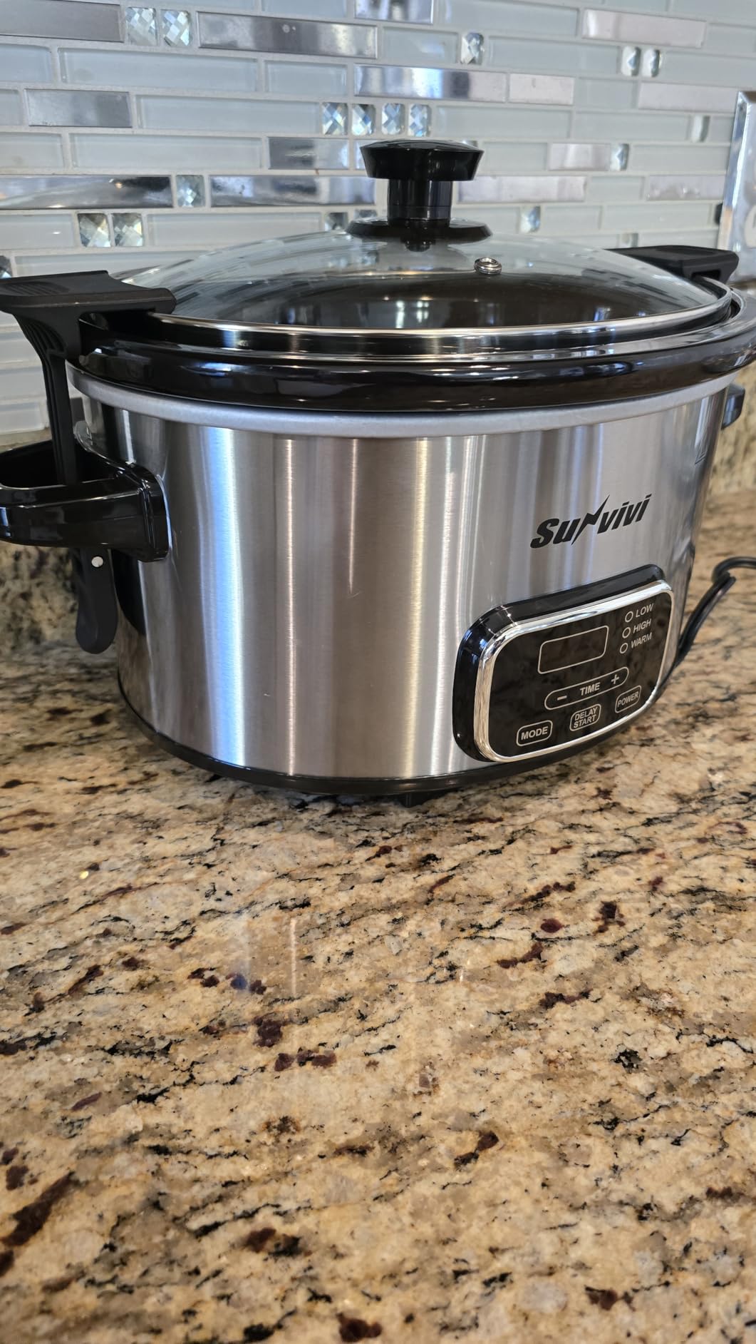 Sunvivi Slow cooker Pot 8.5 QT Programmable Stainless Steel Color : Multi-Cooker Food Warmer with Delay Function, Adjustable Tempature Control, Dishwasher Safe, Perfect for Families, Sliver customer photo 2
