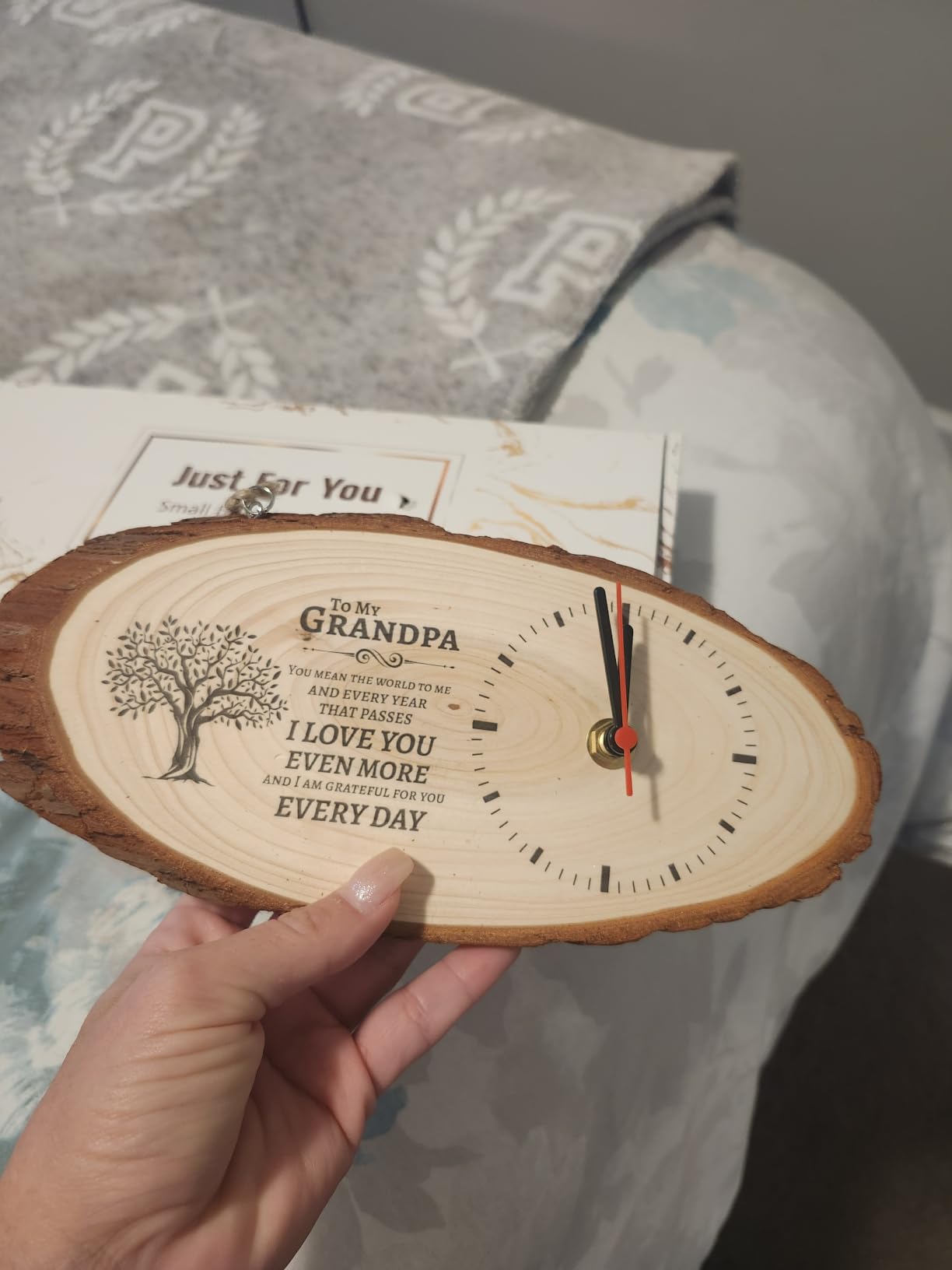 BeauGift Grandpa Gifts, Wooden Clock Birthday Gifts for Grandpa Grandfather customer photo 1