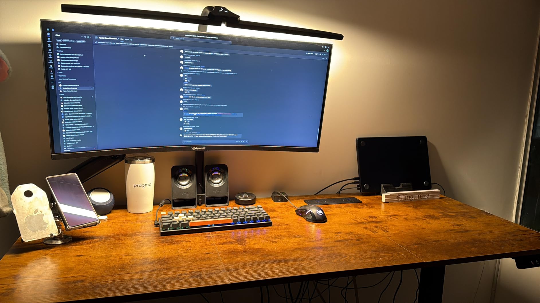Large Electric Standing Desk, Gaming Desk, 55 x 24 Inch, Black customer photo 1