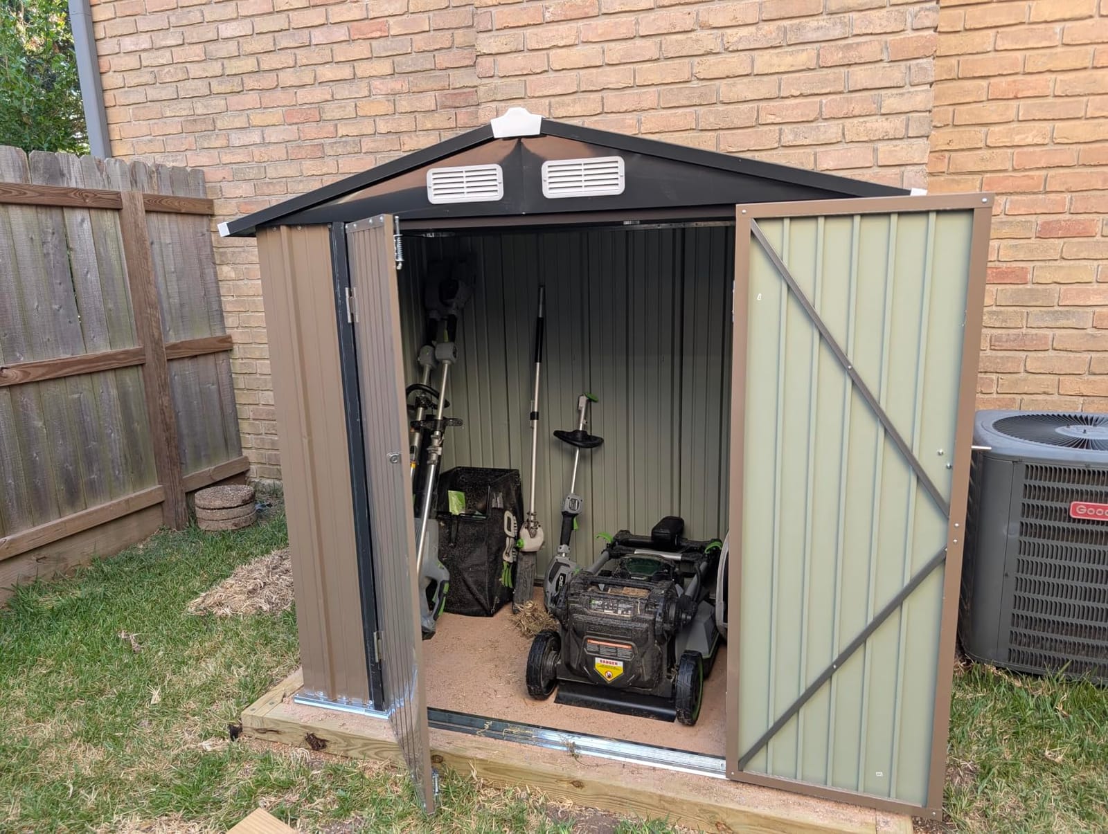 Aoxun 6x4 FT Outdoor Storage Shed, Brown customer photo 1