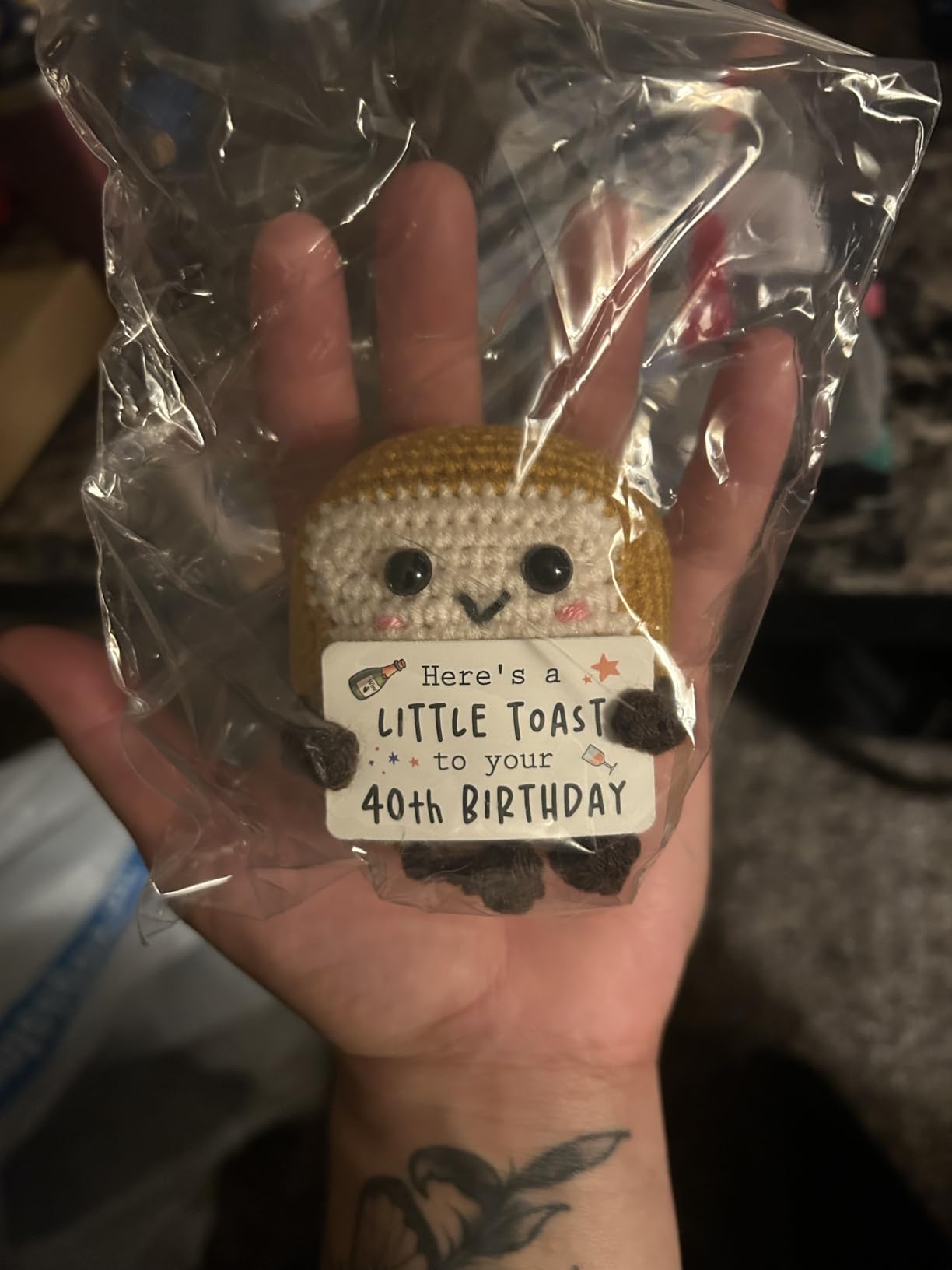 A Little Toast to Your Mini Handmade Crochet Toast Gifts for 21st Birthday Female Male, Funny 21st Birthday Gifts for Him Daughter Son Sister Friend, Adult Handmade Crochet customer photo 2