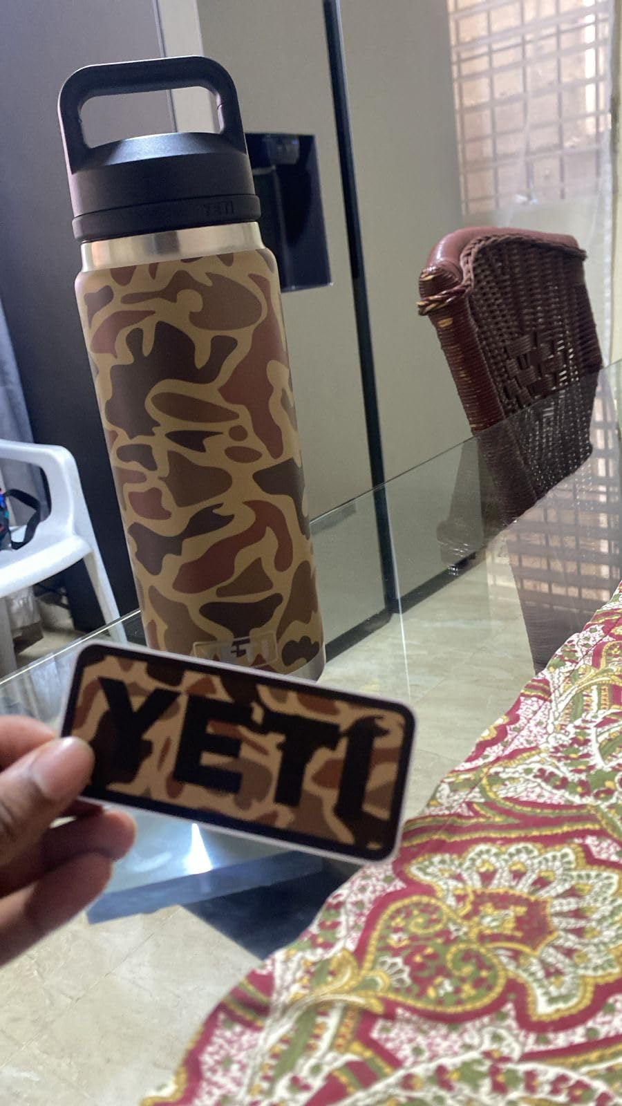 YETI Rambler 26 oz Bottle, Leakproof, Vacuum Insulated, Stainless Steel with Chug Cap, Wetlands Camo customer photo 1