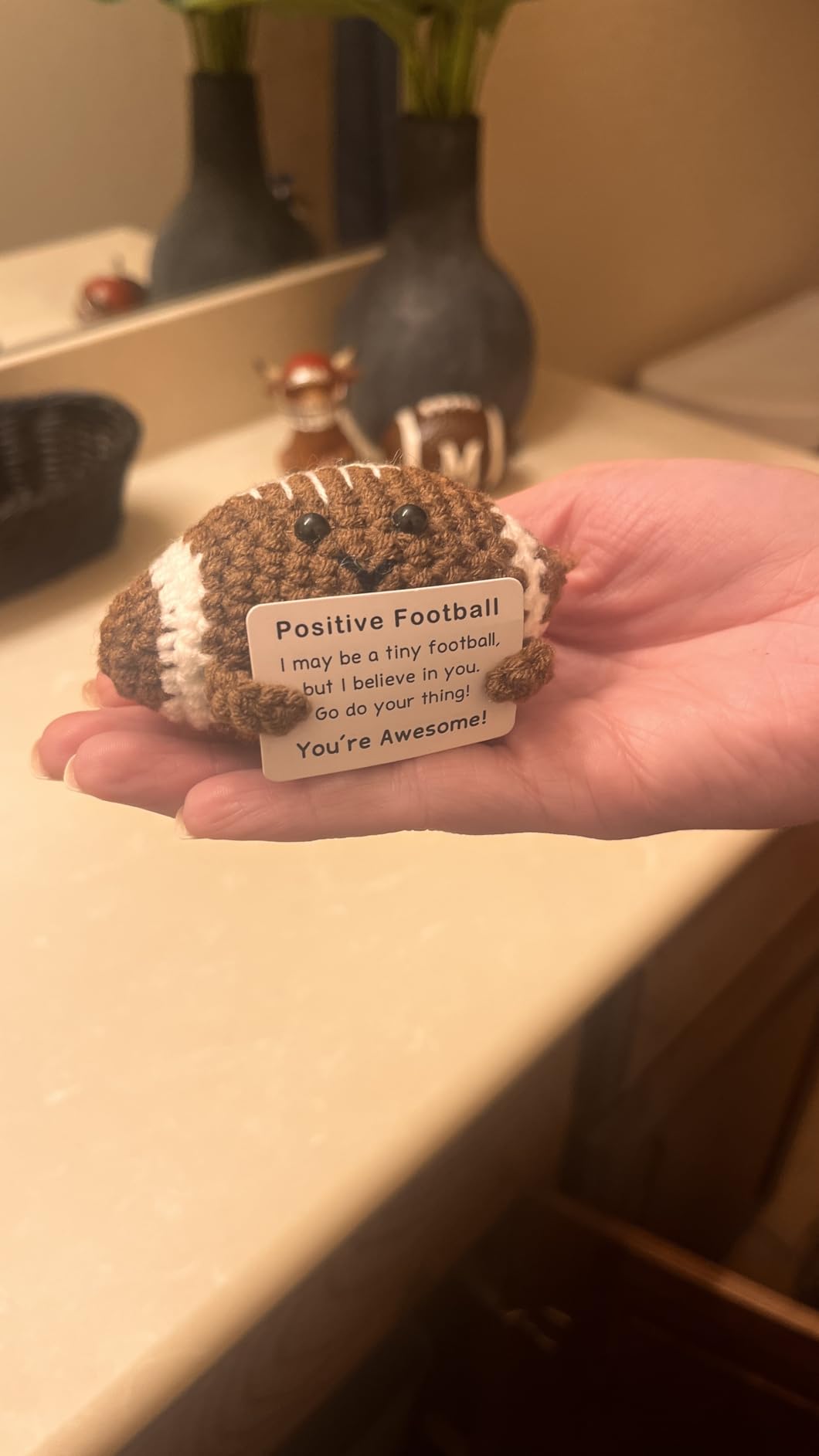 Mini Volleyball Ball Birthday Gifts for Men Women Volleyball Players,Funny Crochet Gifts for Volleyballs Lovers, Emotional Support Crochet customer photo 2