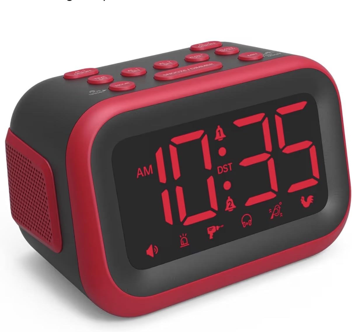 Acedeck Super Loud Alarm Clock: 115dB Wake-Up Power | Dual Alarms and 6 Alarm Sounds for Heavy Sleepers Adults and Shift Workers - Bedroom and Daily Wake-Up Use (White Digits) customer photo 2