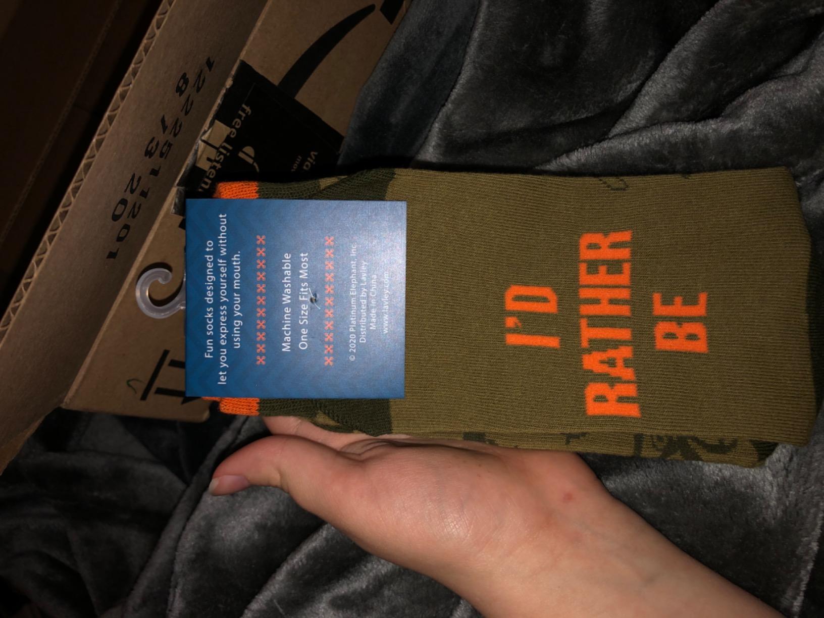 Lavley Fishing & Hunting Socks Funny Gift for Outdoor Hunters & Fishermen customer photo 1