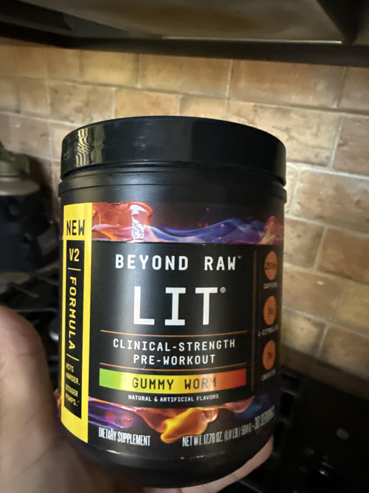 BEYOND RAW GNC LIT V2 Pre Workout Powder, Gummy Worm, 30 Servings customer photo 1