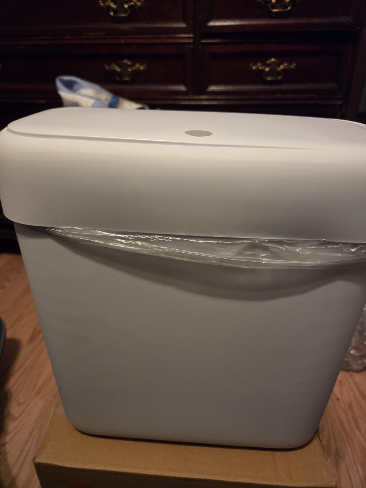 funest Trash Can with Lid, 3 Gallons/10.3 Qt Garbage Can with Press Top, Small Trash Can Dog Proof, Plastic Trash Bin, Waste Basket for Rv Bathroom Kitchen Bedroom Office White customer photo 1