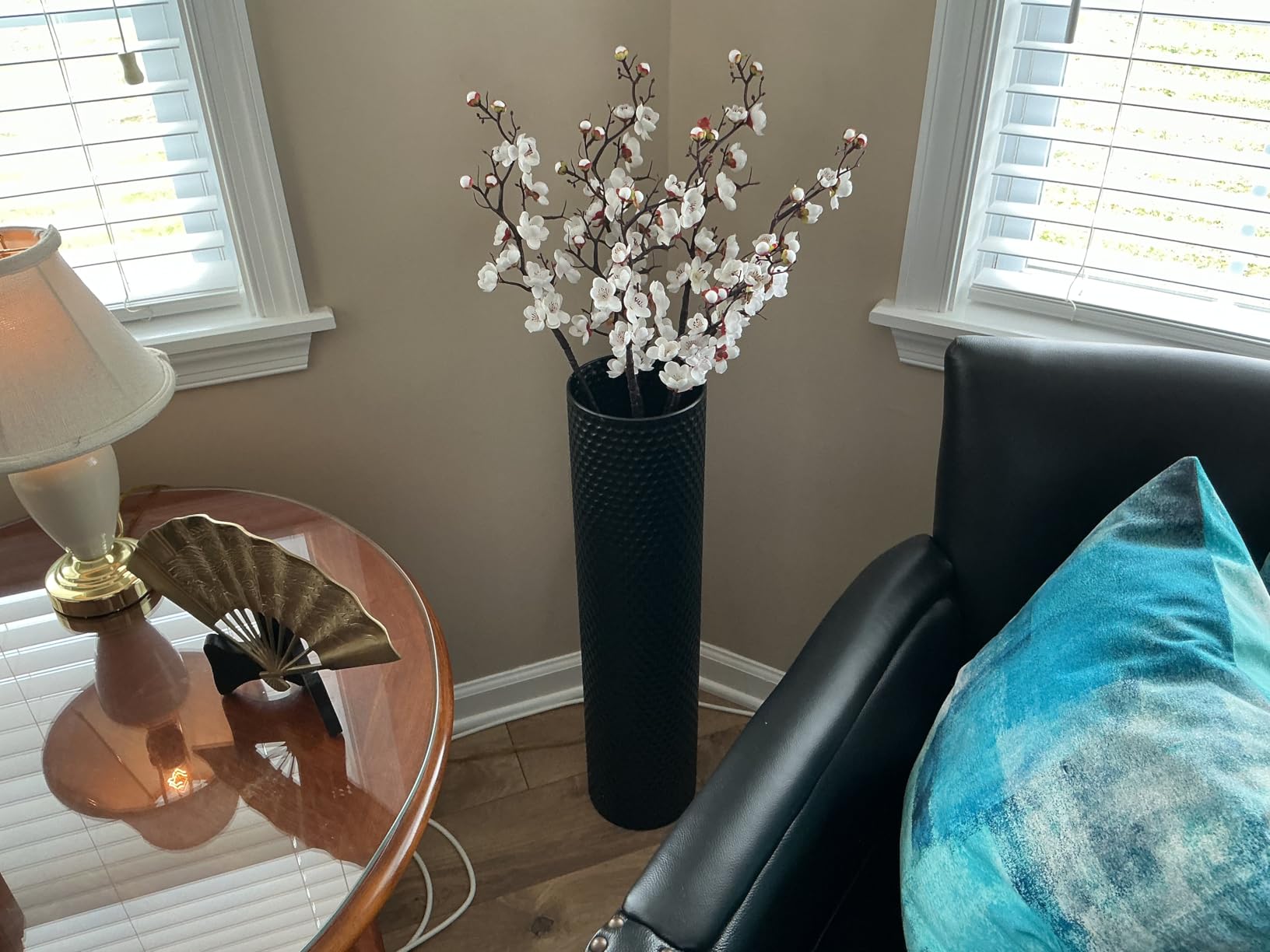 Black Tall Floor Vase - Set of 3 Large Metal Decorative Vases customer photo 1