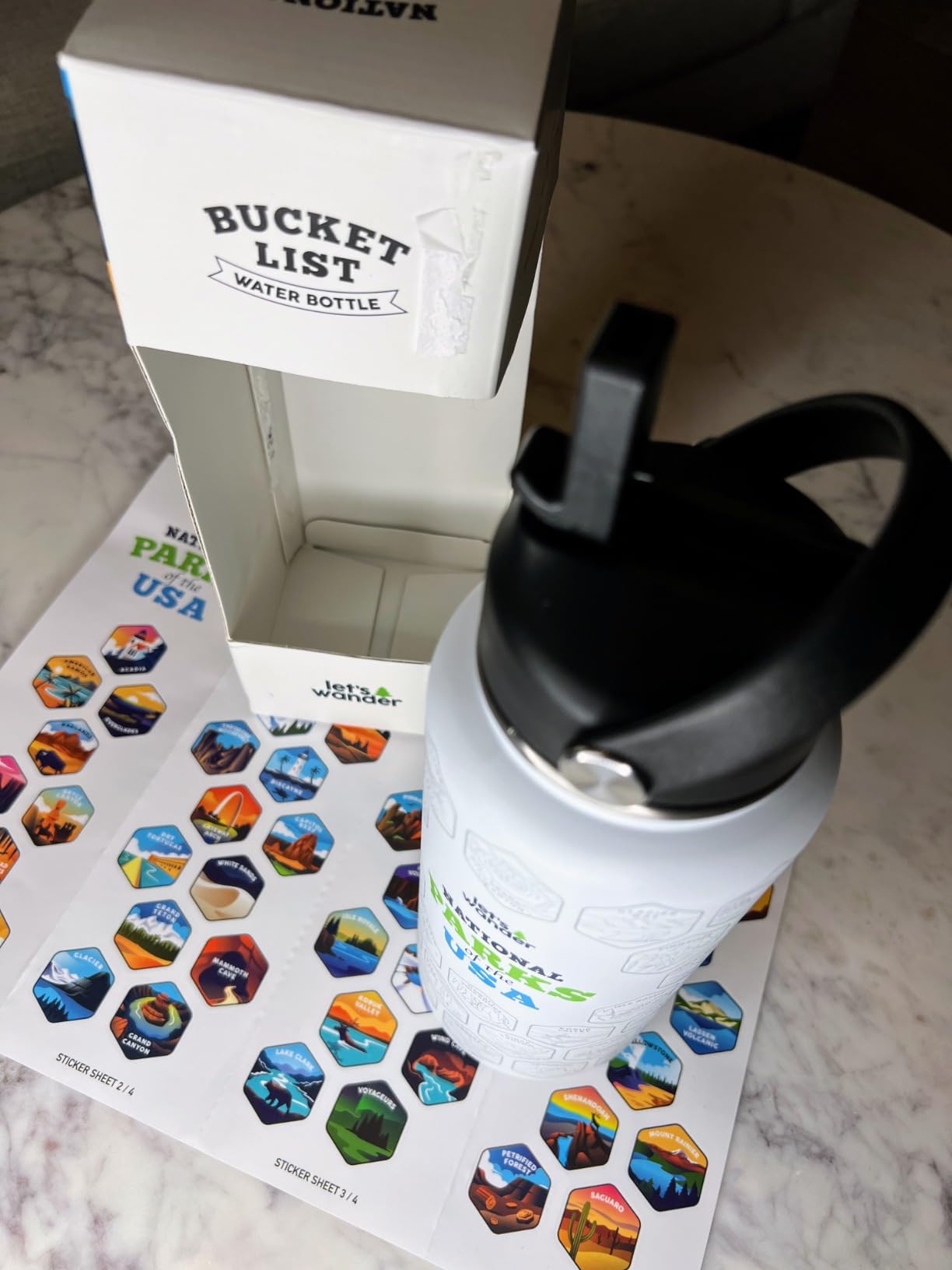 LET'S WANDER National Parks Water Bottle Bundle with 63 Stunning Stickers customer photo 1