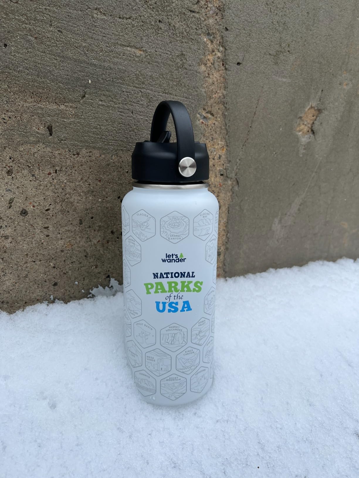 LET'S WANDER National Parks Water Bottle Bundle with 63 Stunning Stickers customer photo 2