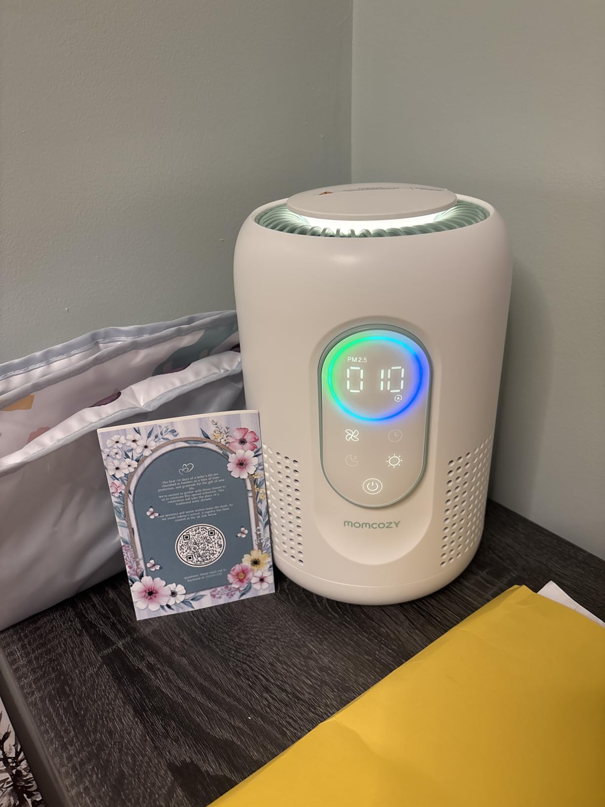 Momcozy Air Purifier for Bedroom with Dimmable Night Light for Small Room customer photo 1