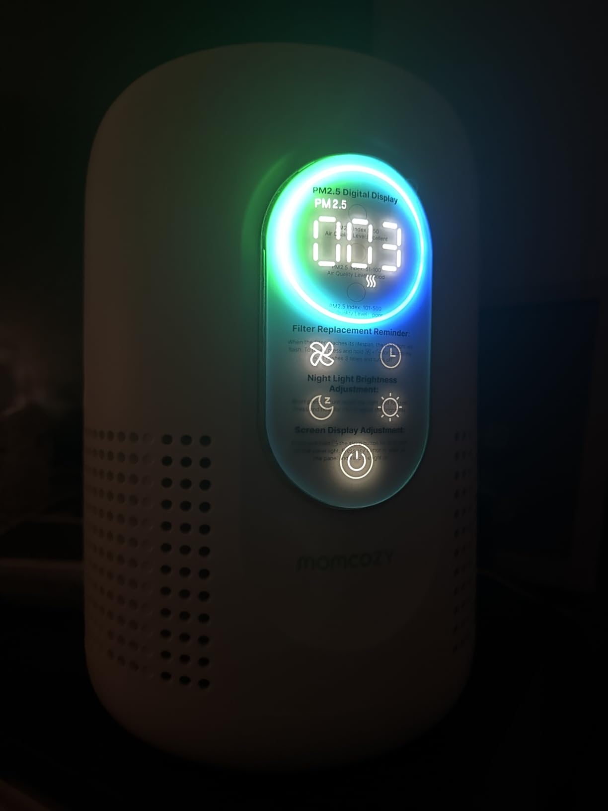 Momcozy Air Purifier for Bedroom with Dimmable Night Light for Small Room customer photo 2