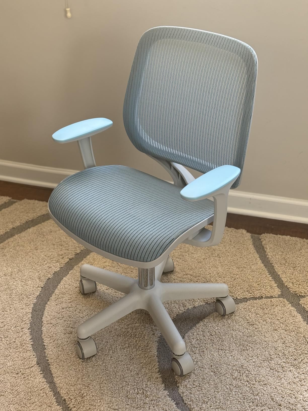 Costzon Kids Desk Chair, Height Adjustable Children Study Computer Chair with Armrests, Sit-Brake Casters, Swivel Mesh Task Chair for Boys Girls Teens Students, Kids Chair for Home, Office (Gray) customer photo 1