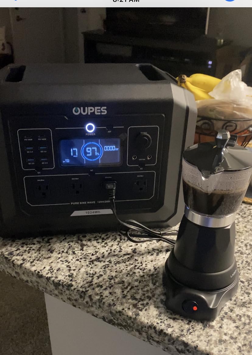 OUPES Mega 1 Solar Generator with 100W Panel Included, 2000W 1024Wh LiFePO4 customer photo 1