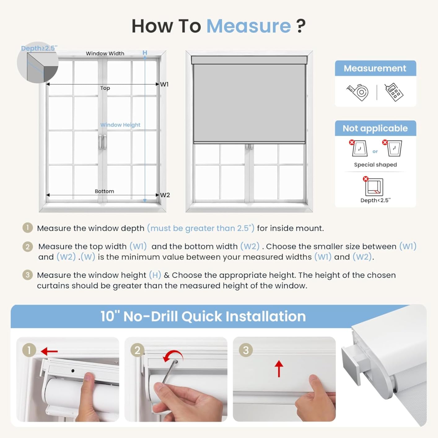 Grandekor No-Drill No Tools Motorized Blinds with Remote | 70Wx72H White customer photo 2