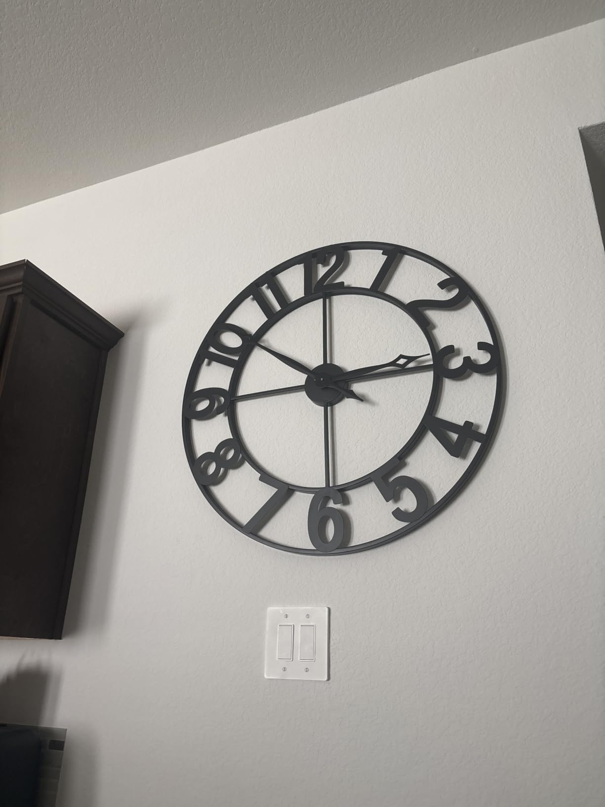 CLXEAST Silent 24 Inch Wall Clocks for Living Room Decor,Arabic Numeral customer photo 1
