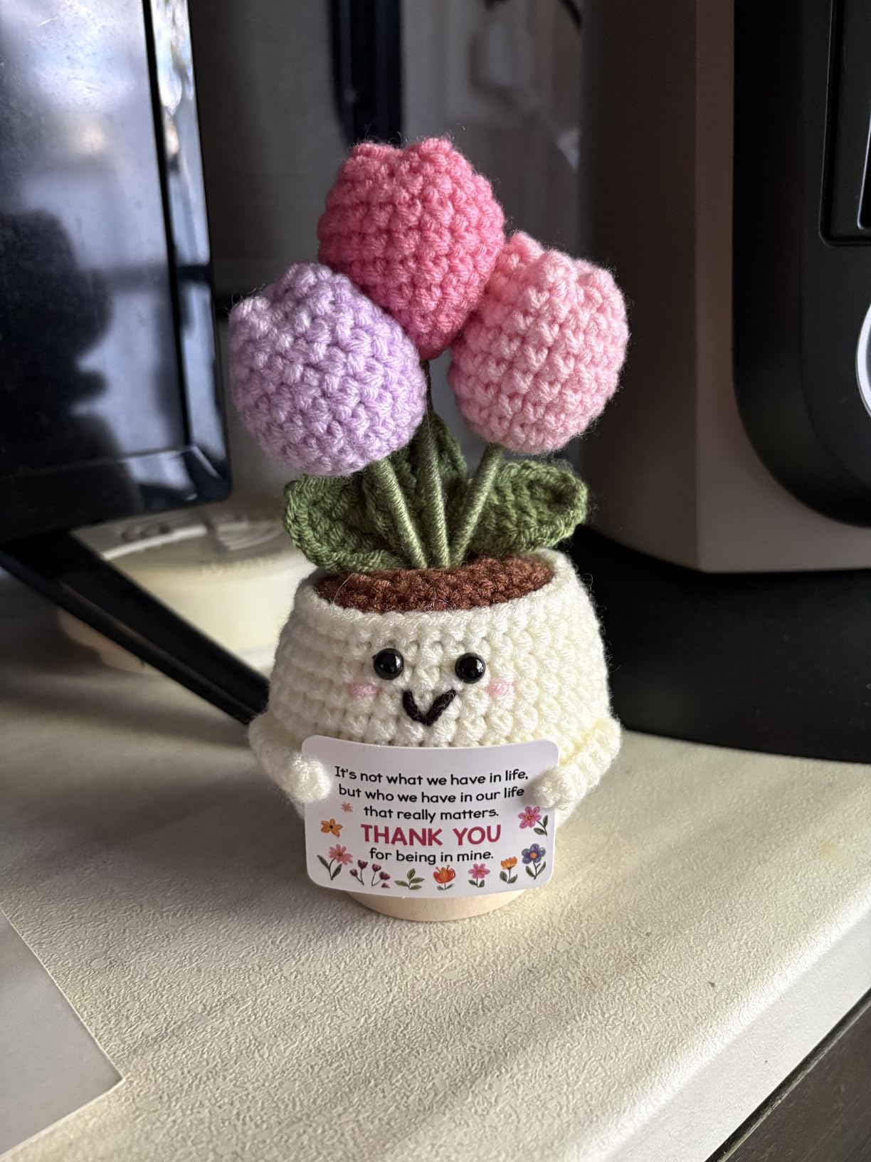 Gifts for Grandma from Grandkids - Christmas Birthday Grandma Gifts | Grandmother Gift from Grandson, Granddaughter - 5.51'' x 4.13'' Mimi Gigi Nana Positive Support Crochet customer photo 1