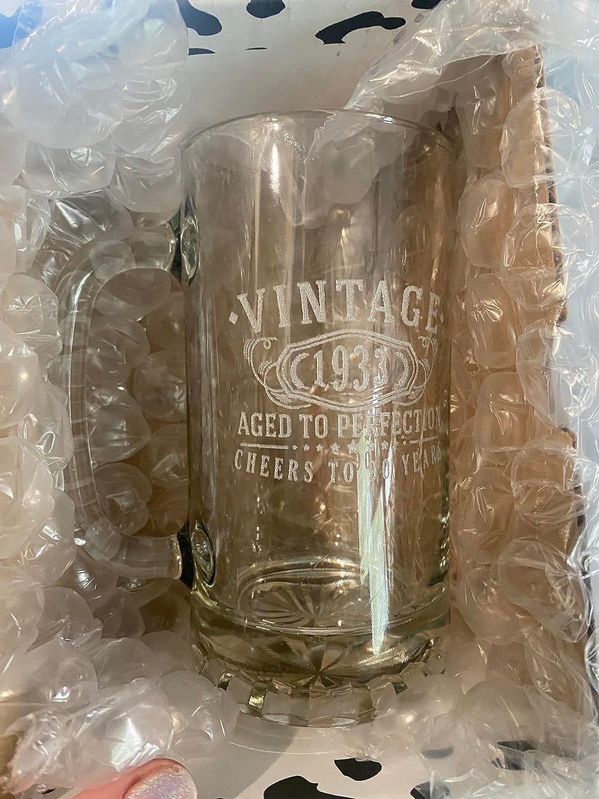 Vintage 2005 Engraved Glass Beer Mug - 21st birthday gifts for him her 1.0 customer photo 2