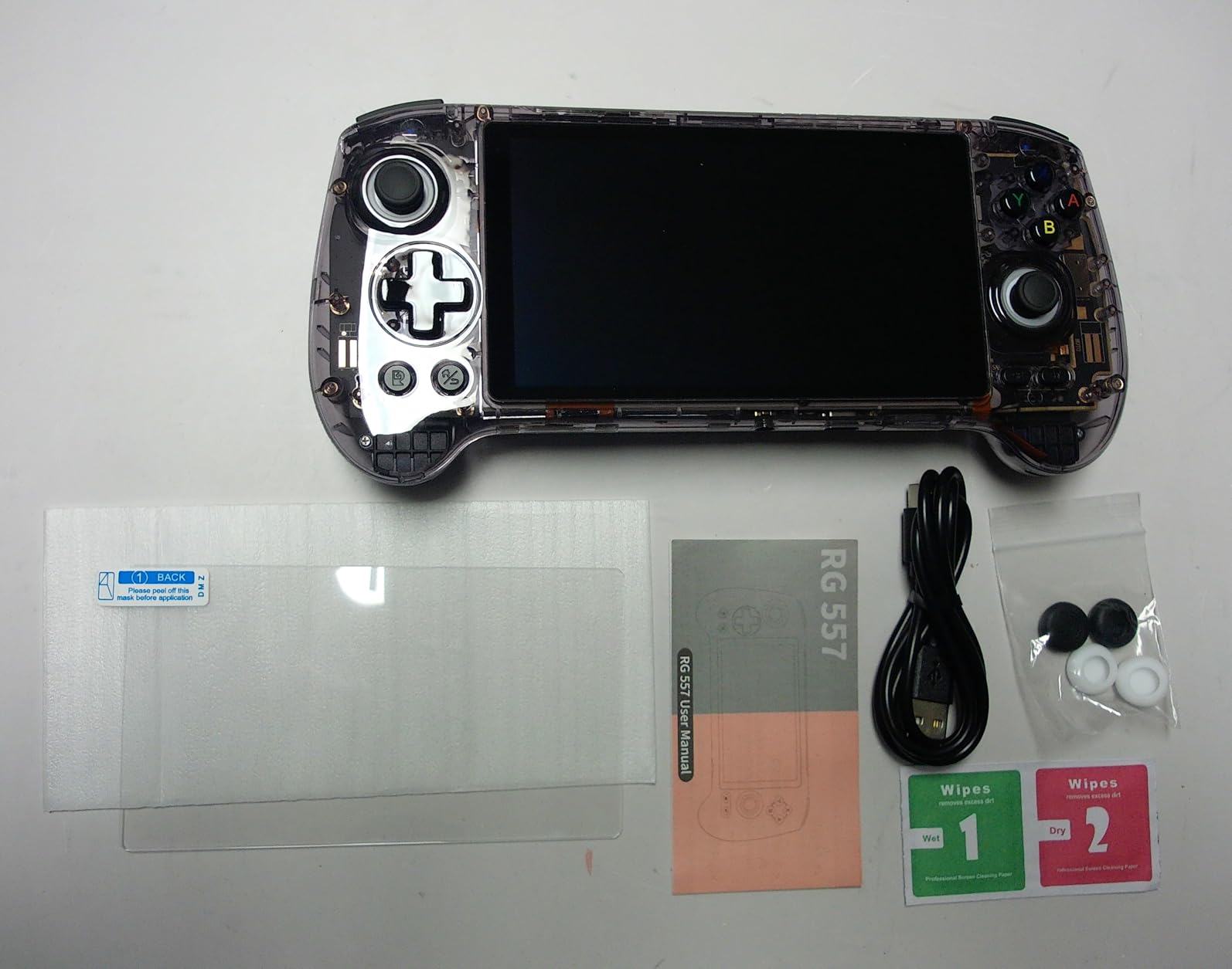 ANBERNIC RG557 Handheld Game Console, Android 14 Gaming Handheld with Dimensity 8300 Processor, 12GB RAM, 5.48