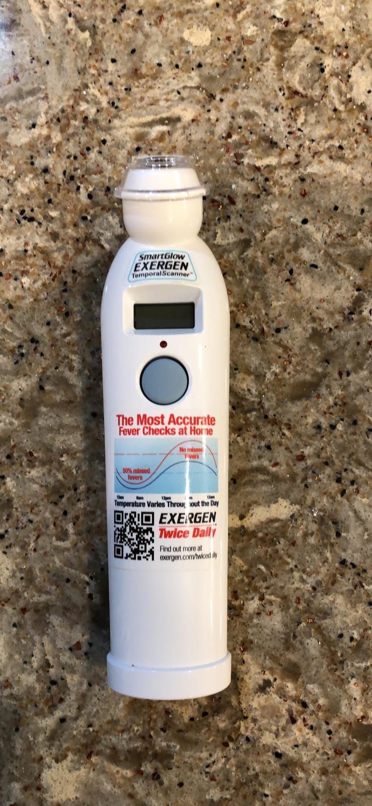 Exergen TAT-2000C+ Thermometer for Adults, Kids, & Newborns, 9V Included | Temporal Artery Thermometer| Medical Grade Thermometer | White, Soft Glow LCD, Silent Mode, 8 Memory Readings customer photo 2