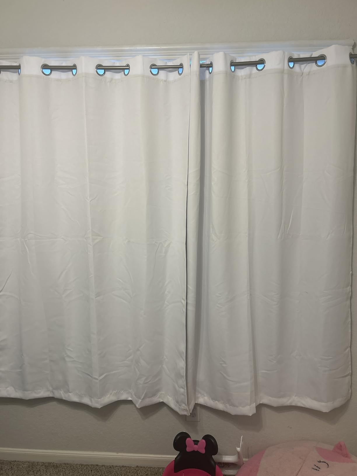 LEMOMO 100% Blackout Curtains 52 x 84 Inches Long Thermal Insulated Baby Pink Curtains with Black Liner Set of 2 Panels for Nursery Room customer photo 1