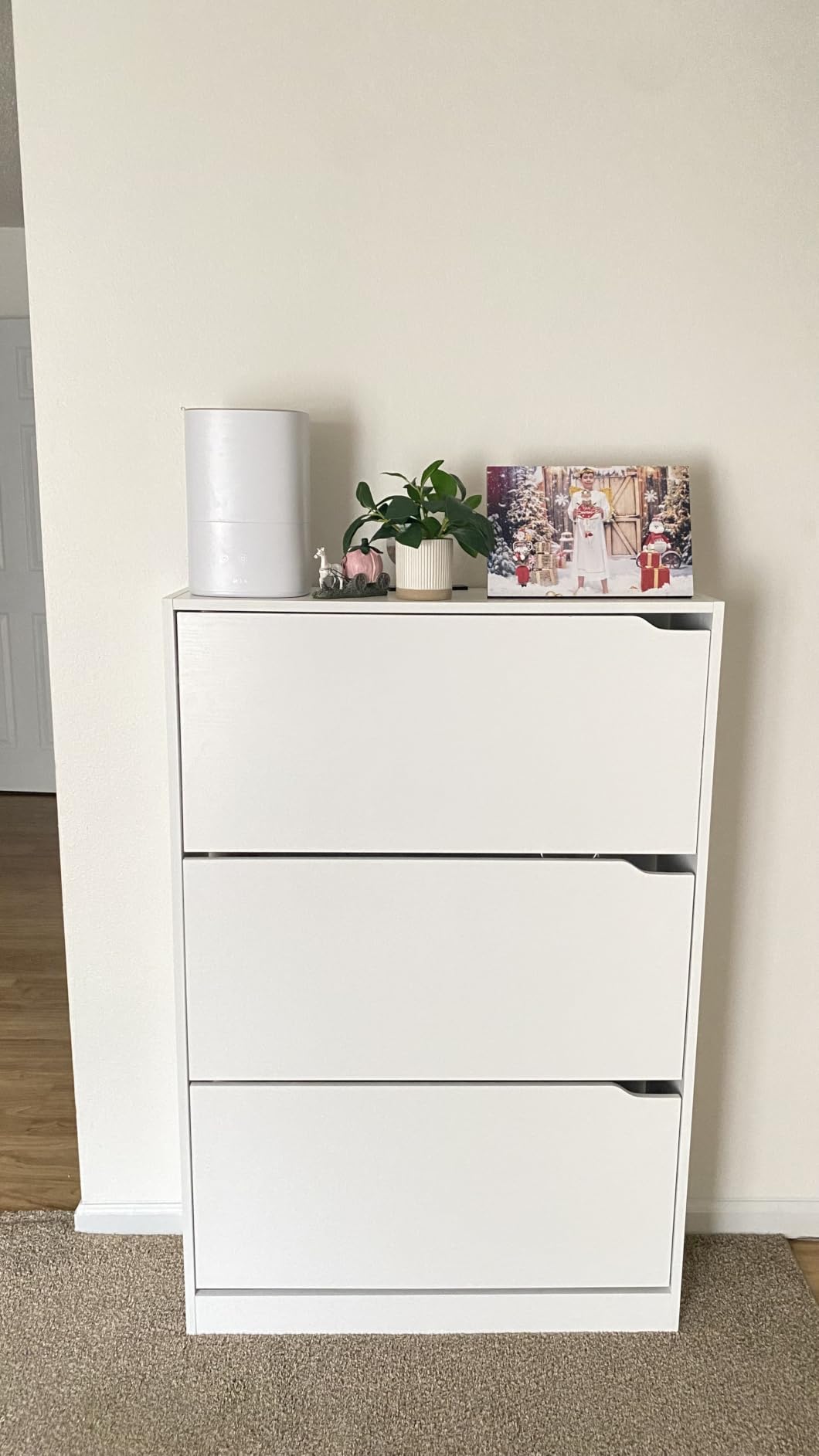BORNOON Shoe Cabinet with 3 Flip Drawers, Slim Narrow Shoe Storage Cabinet, Freestanding Shoe Organizer with Adjustable & Removable Shelves, Top Display Shelf for Entryway, Hallway, Foyer, Closet customer photo 1