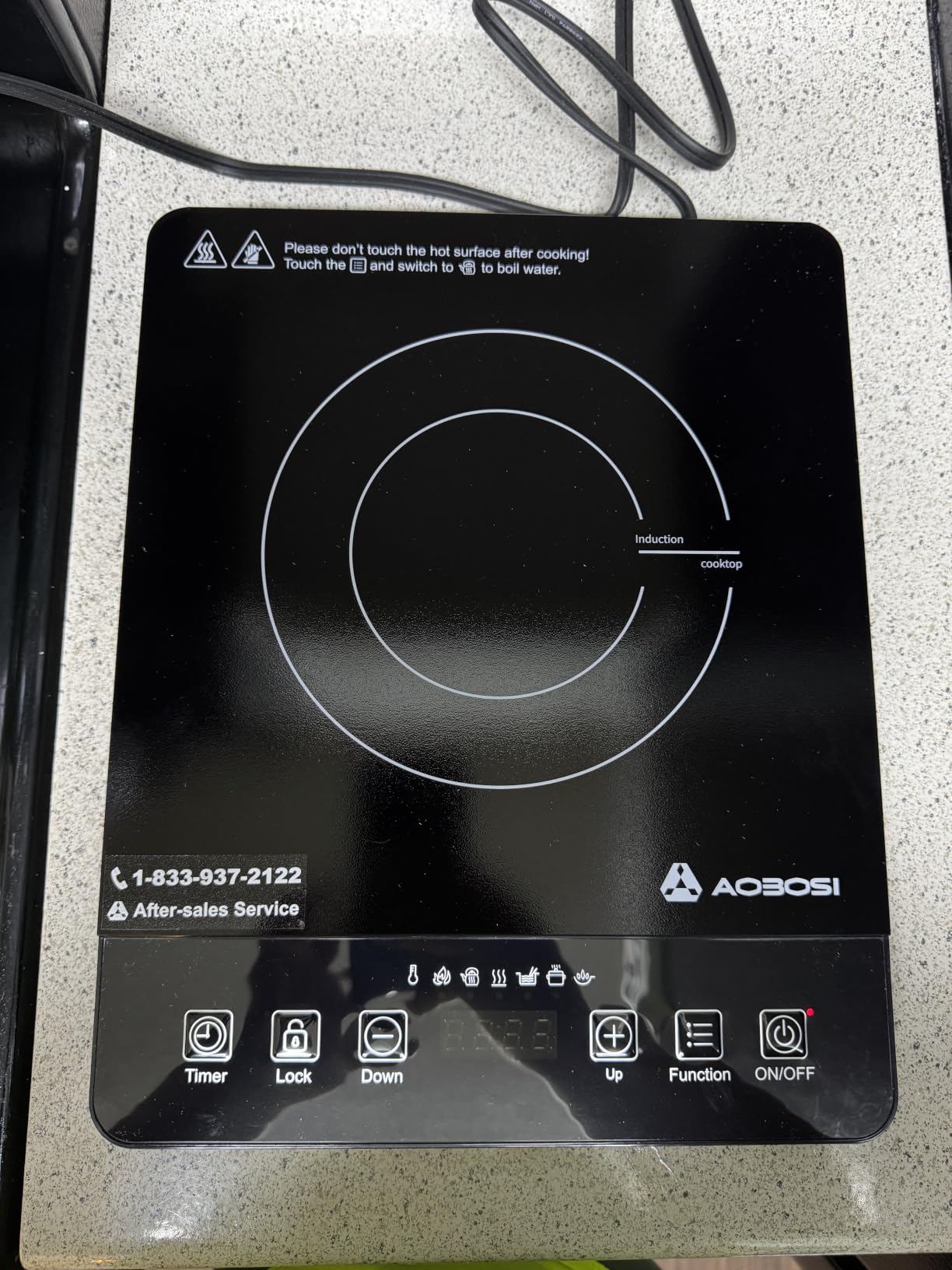 AAOBOSI Portable Induction Cooktop, 1800W, 20 Temp & Power Levels, Timer customer photo 2