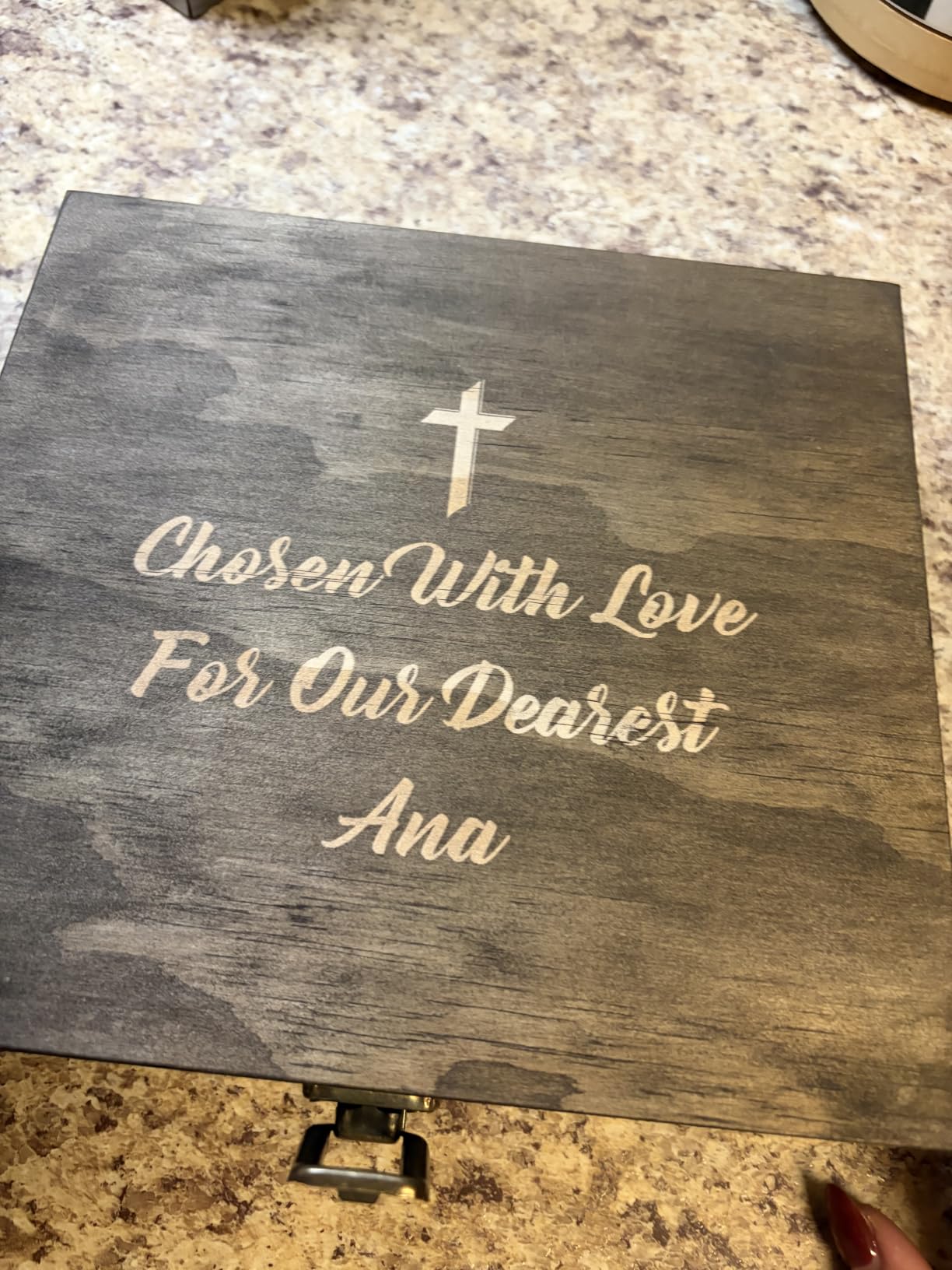Personalized Anniversary Box, Engraved Wooden Keepsake Box for Couples customer photo 1