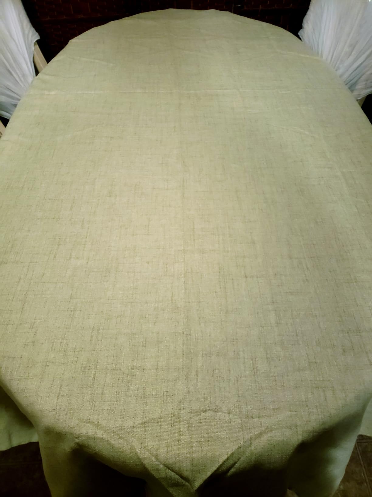Natural Linen Rectangle Tablecloth, Slubby Textured Fall Lightweight Table Cloth 60 x 84 Inch, Water Resistant Stain Resistant Farmhouse Burlap Table Cover for Kitchen Dining Room, Brown customer photo 1