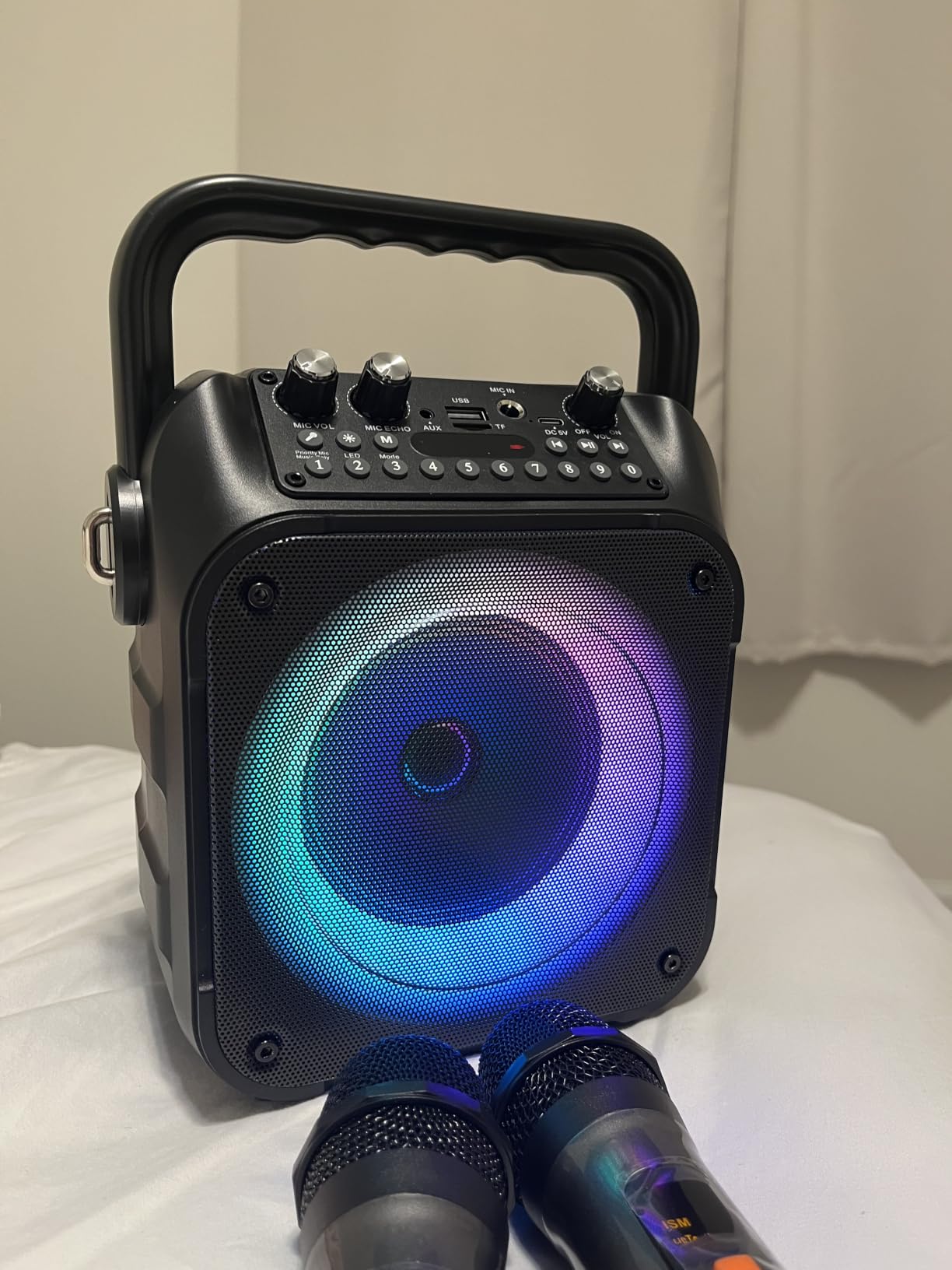CYY Karaoke Machine with 4 Wireless Microphones for Adults and Kids customer photo 2