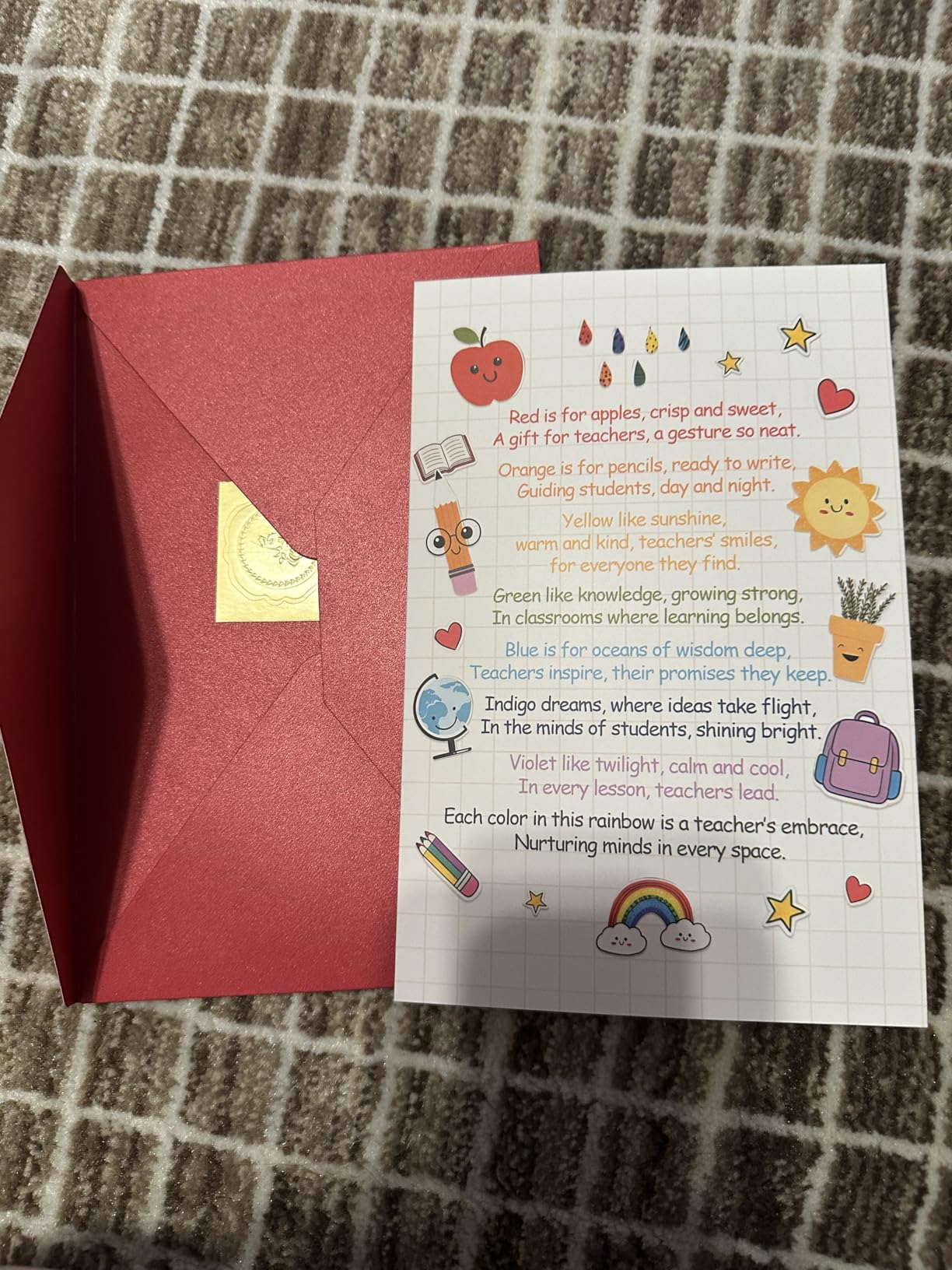 Mail Carrier Thank You Card, Postal Worker Appreciation Card, Thank You Gift with Red Envelope and Gold Seal Sticker, Blank Inside customer photo 1