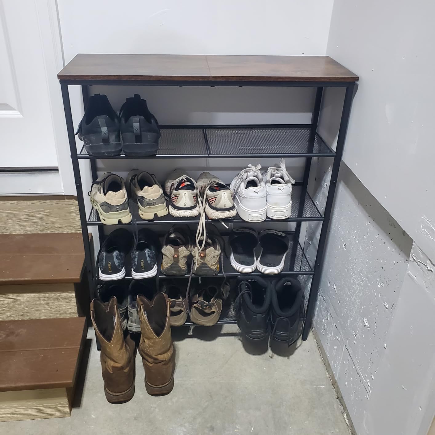 VASAGLE 5-Tier Shoe Rack, 18-24 Pairs, Metal Mesh customer photo 2