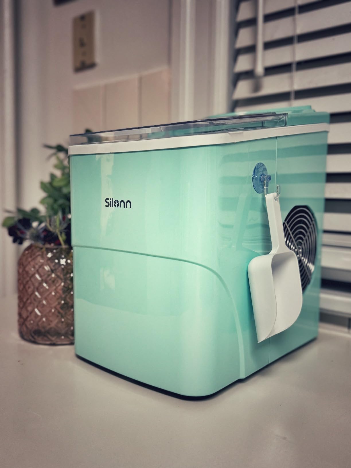 Silonn Nugget Ice Maker Countertop with App & Voice Control, 44lbs/24H Pebble Ice Machine, 3L Water Tank, Self Cleaning Sonic Ice Maker, Soft Chewable Ice for Home, Kitchen, Party customer photo 1